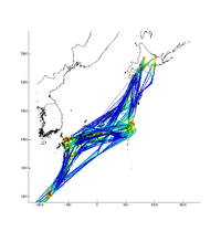 現在のある一日の航空機の運航の様子